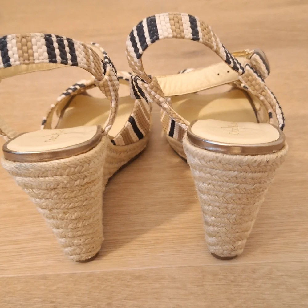 Cole‎ Haan Hart Striped Wedge Sandals